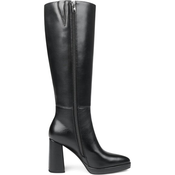 Women’s Knee High Platform Boots, Pointy Toe, Chunky Heel, Tall Boots - Picture 3 of 9